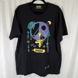 Ride Waves Griz Shirt Men's 2XL Black Graphic Print Short Sleeve Crew Neck